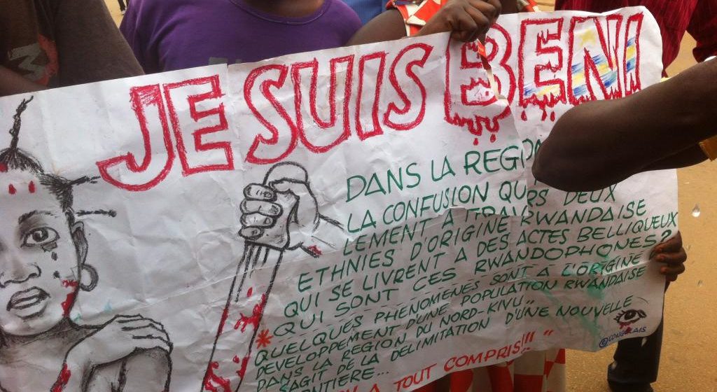 Beni je suis beni La société civile de Beni décrète une journée de deuil après les tueries des civils