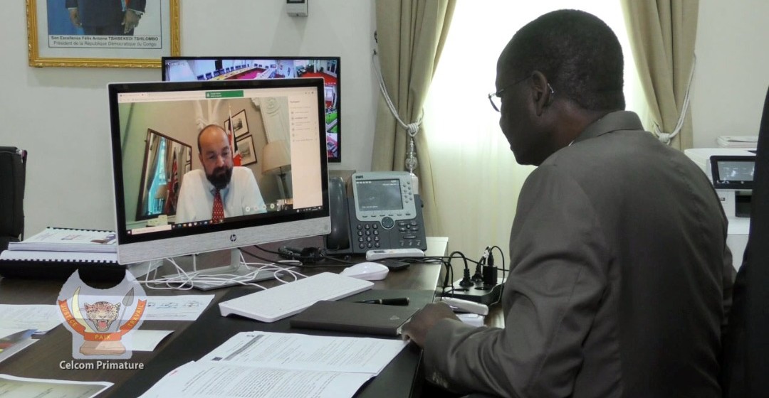 Ilunkamba Duddrige Ebola, Changement climatique et coopération RDC-UK au centre des échanges en visioconférence entre I. Ilunkamba et J. Duddrige