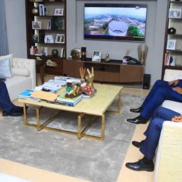 Félix Tshisekedi recevant Jean-Pierre Bemba et Moise Katumbi