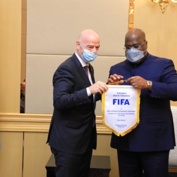 Gianni-Intfatino-et-Fatshi Félix tshisekedi et Gianni Infantino