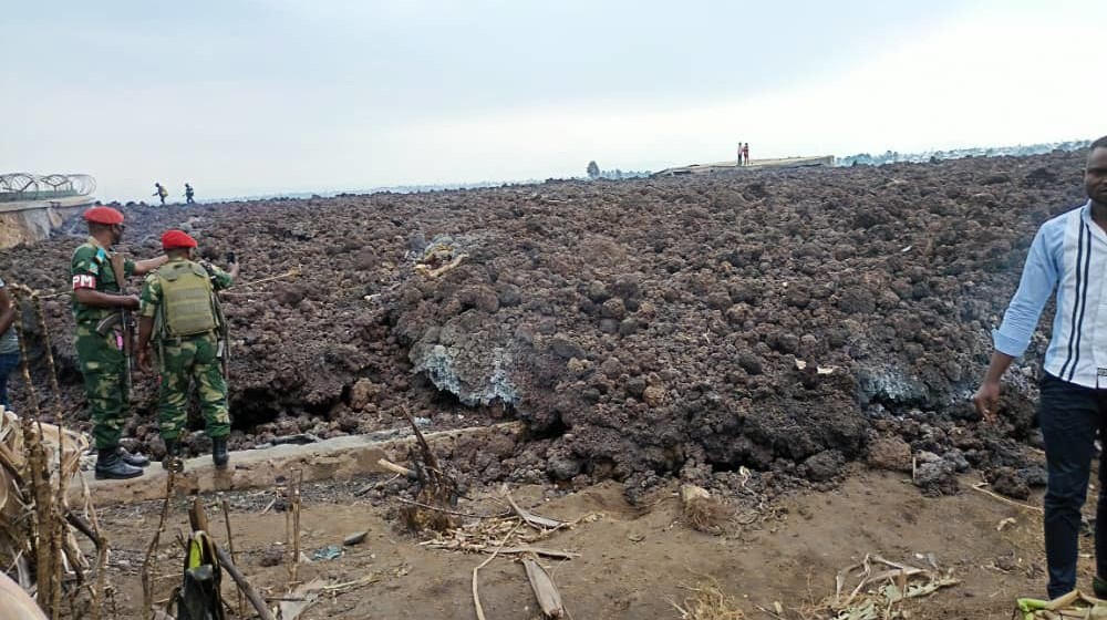 champ de lave à Goma