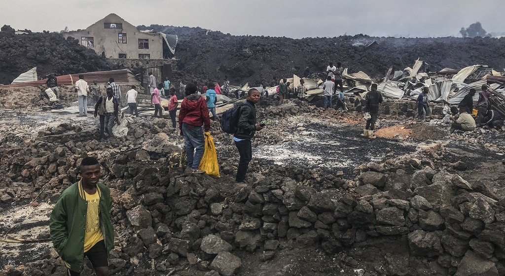 degats-du-nyiragongo Goma après coulée de lave