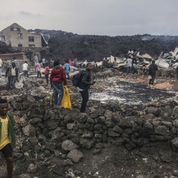 Goma après coulée de lave
