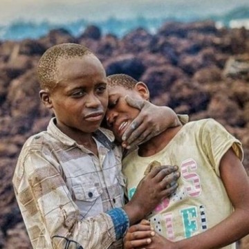 Enfant pleurant à Goma