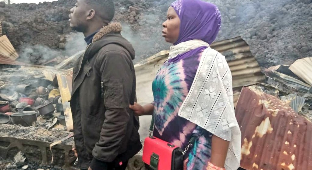 Sinistrés de l'éruption du Nyiragongo