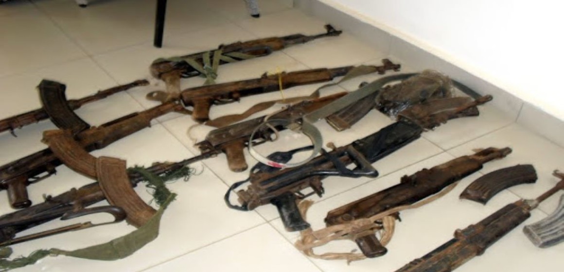 Armes récupérées sur des assaillants