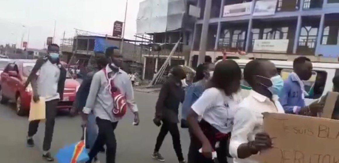 Etudiants manifestant à Goma
