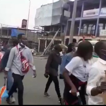 Etudiants manifestant à Goma