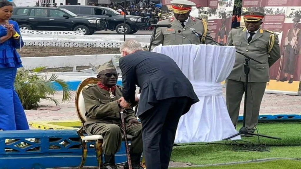 Caporal Albert Kunyuku et le roi des belges