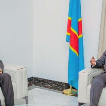 Cardinal Fridolin Ambongo et le Premier ministre Sama Lukonde