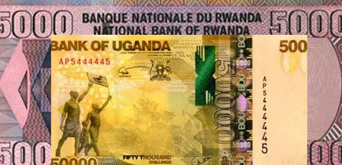 collage Shilling ougandais et franc rwandais