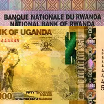 collage Shilling ougandais et franc rwandais