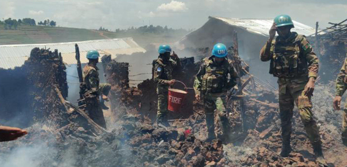 Incendie au site des déplacés de Roo, Ituri
