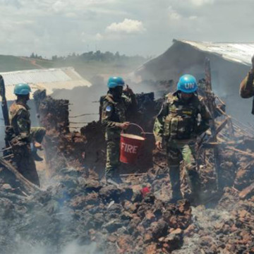 Incendie au site des déplacés de Roo, Ituri