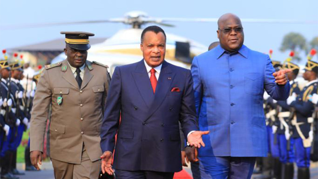 Félix Tshisekedi reçoit son homologue Denis Sassou de Brazzaville à Kinshasa