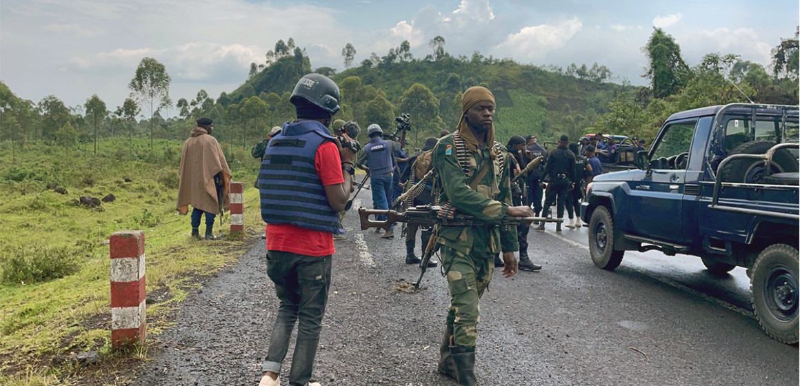 Militaires et policiers congolais au front de Kibumba
