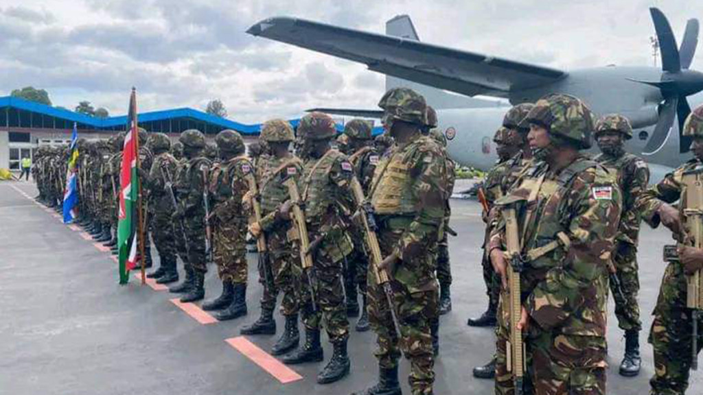 Troupes kényanes de l'EAC à Goma