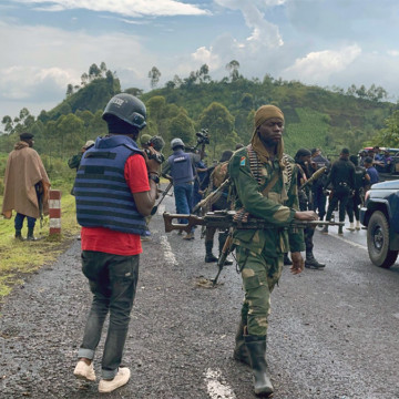 Militaires et policiers congolais au front de Kibumba