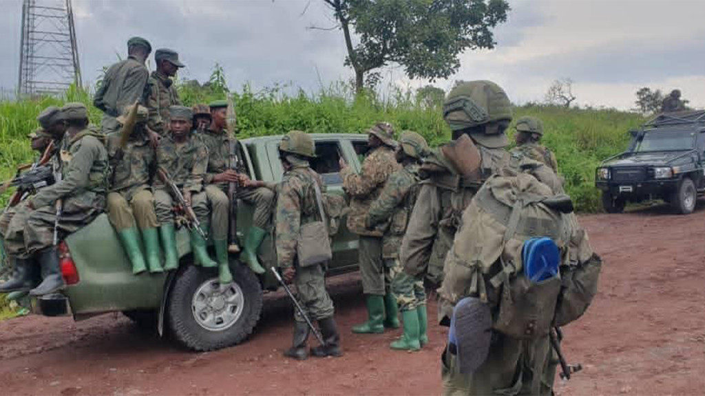 Eléments du M23 se retirant de Kibumba