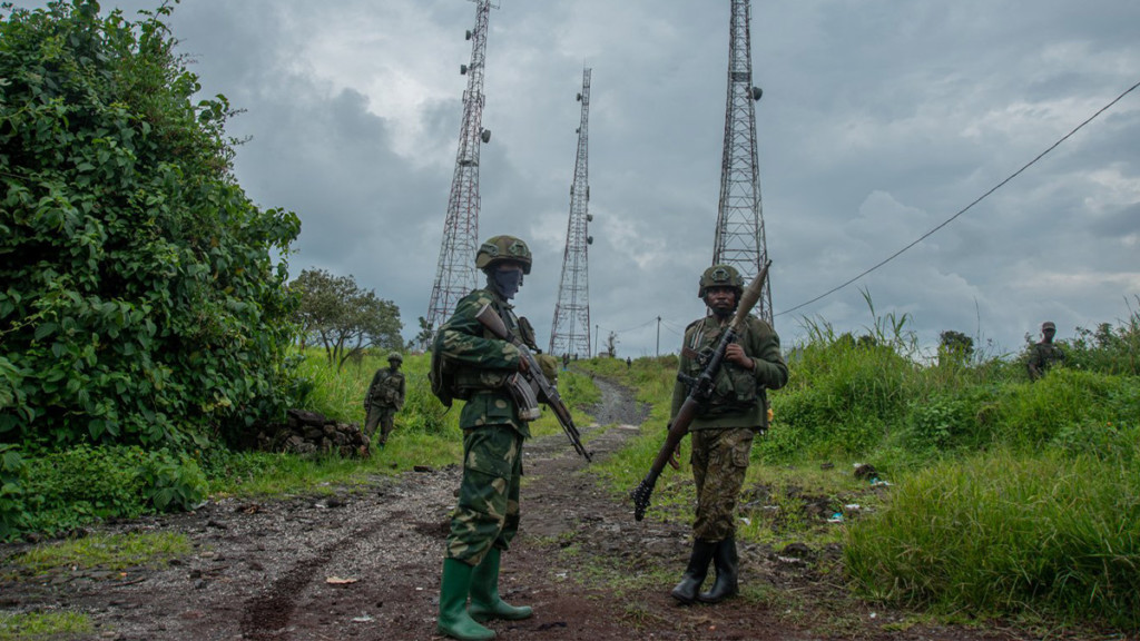 Combattants du M23 à Kibumba au Nord-Kivu
