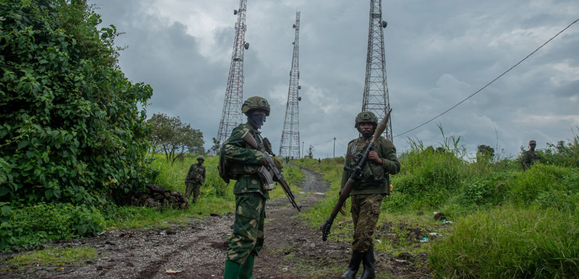 Combattants du M23 à Kibumba au Nord-Kivu