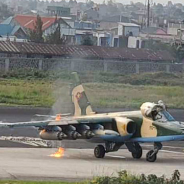 Chasseur Sukhoi 25 des FARDC à Goma