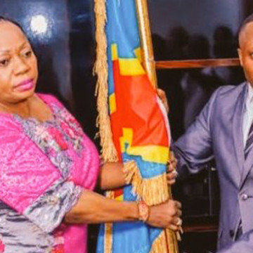Rita Bola et Jacks Mbombaka, gouverneur et vice gouverneur du Maindombe