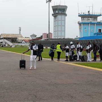TP Mazembe à l'aéroport de Luano à Lubumbashi