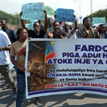 Des femmes de Goma manifestent contre la force régionale de l'EAC
