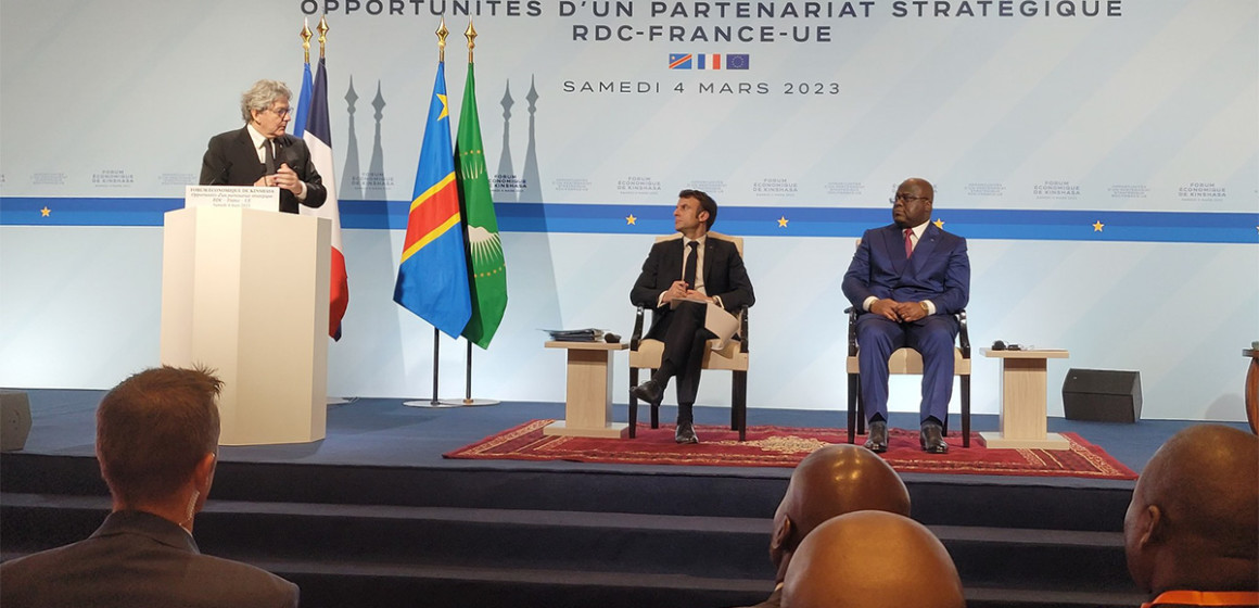 Emmanuel Macron au Forum économique France RDC UE