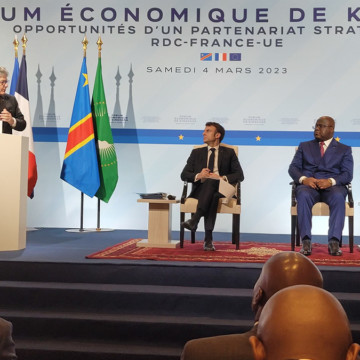 Emmanuel Macron au Forum économique France RDC UE