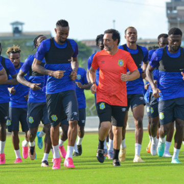 Léopards de la RDC à l'entrainement au Cameroun