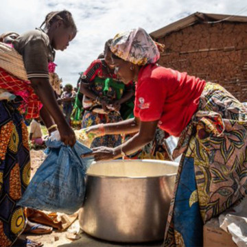 Distribution de vivres aux déplacés de Goma