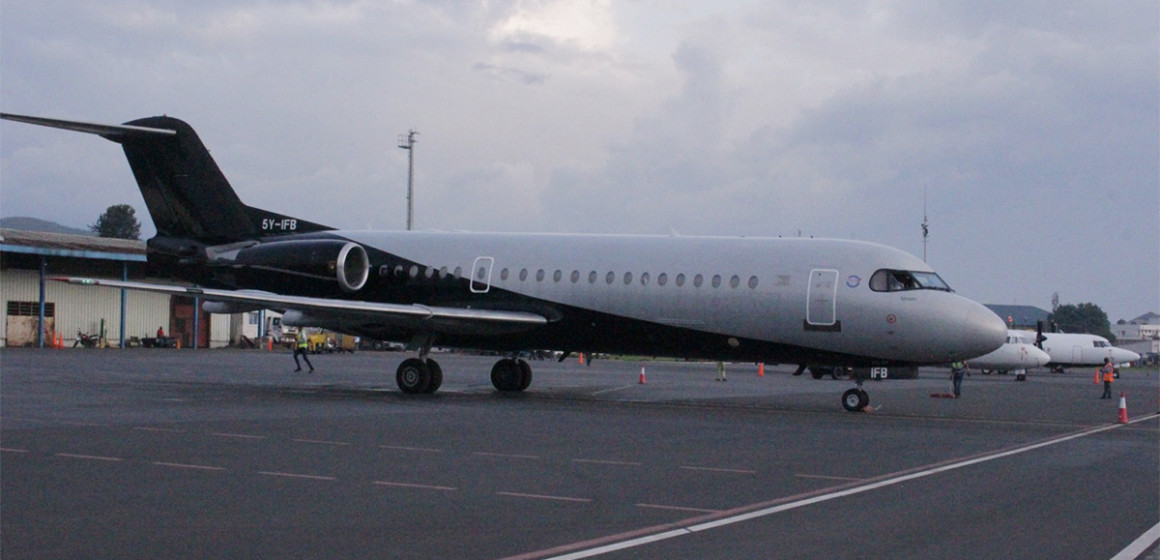 Avion de AB Airlines à l'aéroport international de Goma