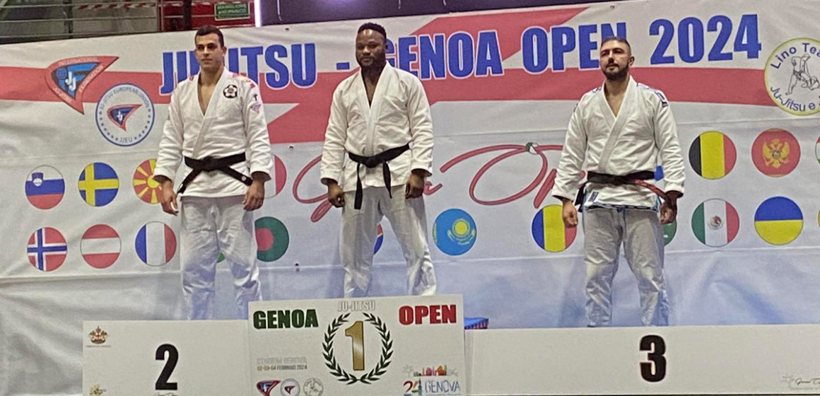 Christophe Mputu médaille d'or Jiu-Jitsu à Genoa Italie