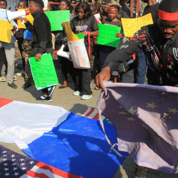 Jeunes de Goa manifestent contre le Rwanda