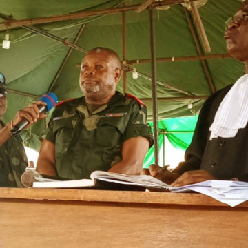 Général Zelwa Djadjidja à la Haute cour militaire de Kinshasa au procès Chebeya
