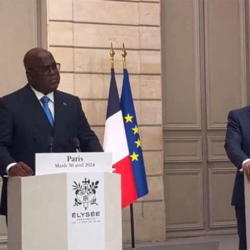 Félix Tshisekedi et Emmanuel Macron à Paris