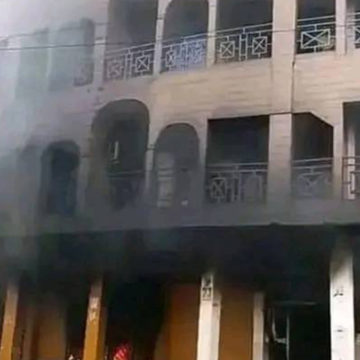 Incendie de l'immeuble Satellite à Matadi
