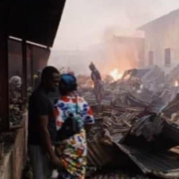 Incendie au marché de Matete