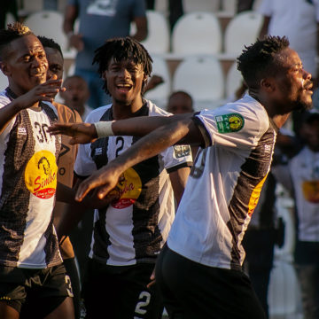 Joueurs du TP Mazembe dans la joie de la victoire