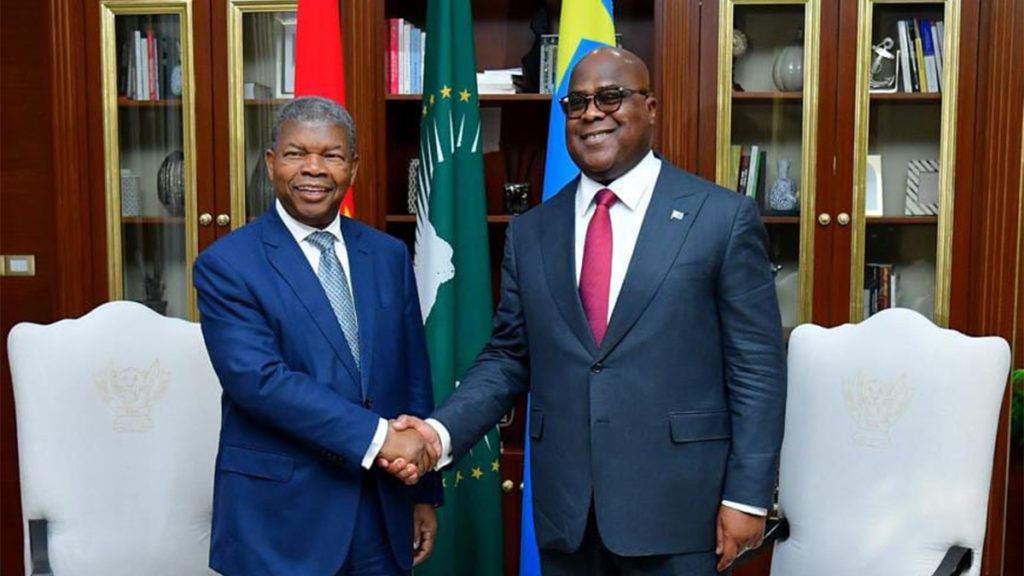 Les présidents Joao Lourenço et Félix Tshisekedi à Kinshasa
