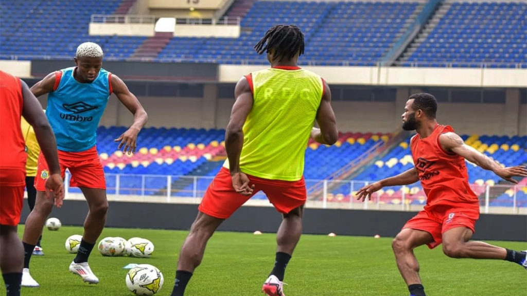 Les Léopards à l'entrainement au Stade des Martyrs de Kinshasa