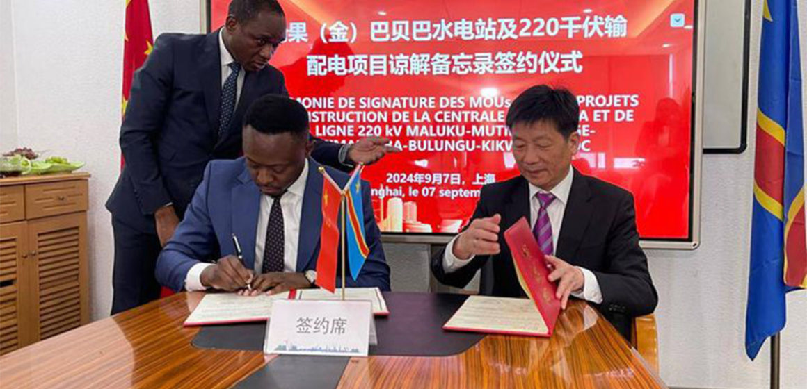 Signature protocole sur l'électricité entre la RDCet la Chine