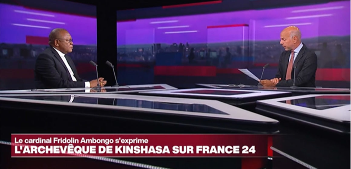 Le Cardinal Fridolin Ambongo sur France 24