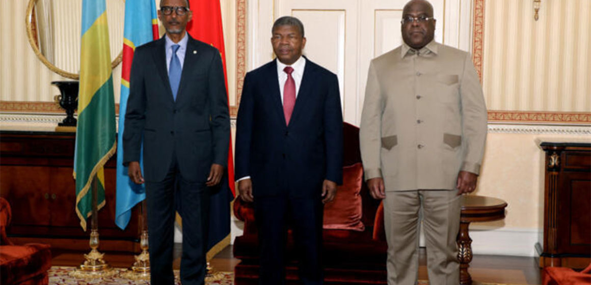 Les présidents Kagame Lourenço et Tshisekedi
